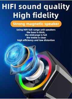 LOOPITYS PC Speakers,USB Wired Subwoofer  Speakers, Computer PC Speakers Laptop Desktop Small Audio Speaker,USB Powered Computer Stereo Speaker for PCs,Desktop,Computer,Laptop  - Image 5