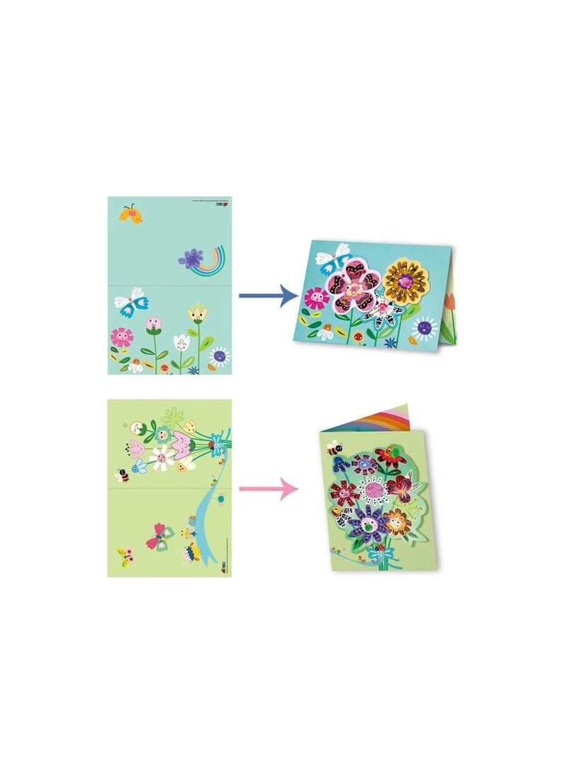 Avenir Scratch Flowers  Arts & Crafts, Greeting Cards Set, Make Beautiful Greetings Cards, Scratch Art 3+ - Image 5