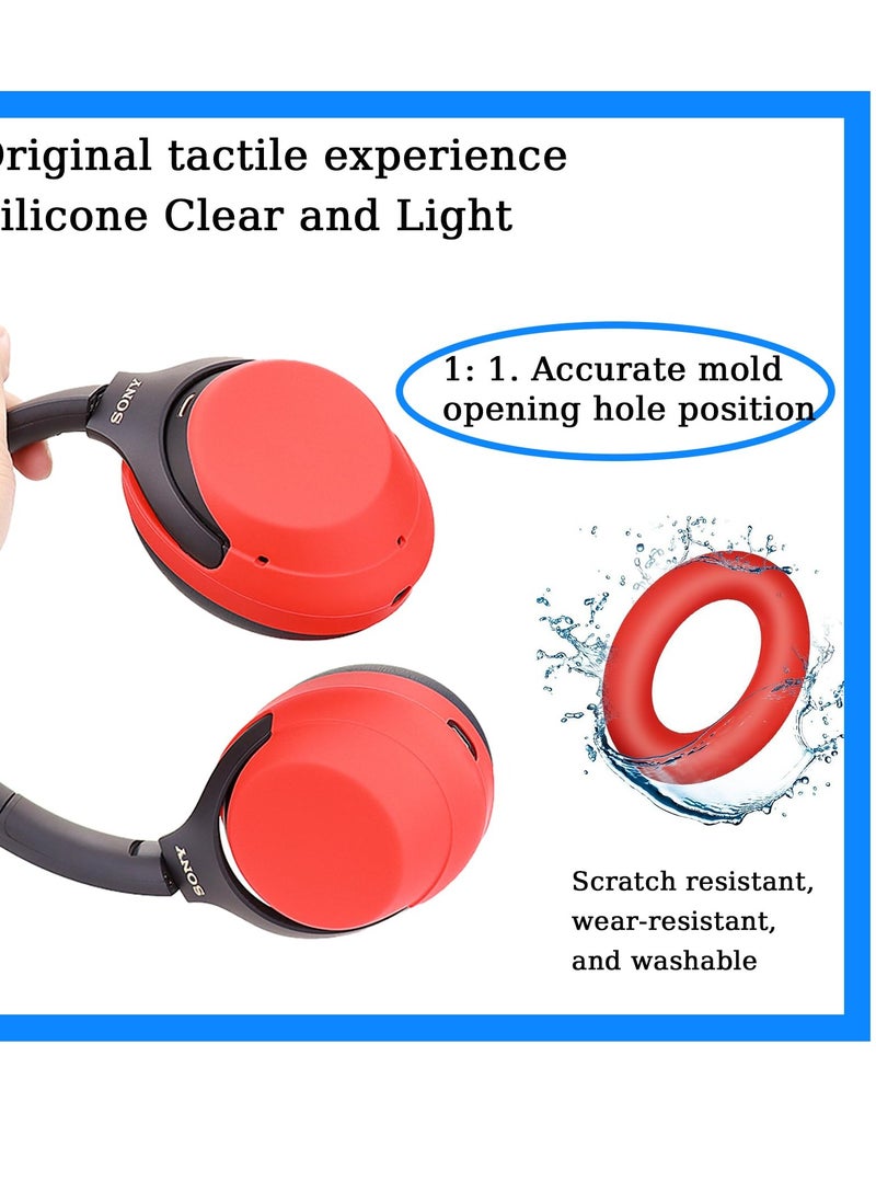 Sony WH-1000XM4 Case Cover Soft Silicone Anti-Scratch Ear Pad Cover/Ear Cups Cover/Headband Cover for Sony Headphones (Red)  - Image 3