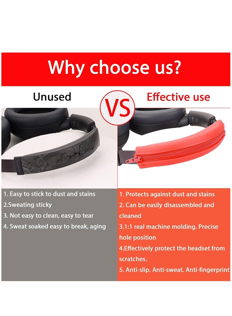 Sony WH-1000XM4 Case Cover Soft Silicone Anti-Scratch Ear Pad Cover/Ear Cups Cover/Headband Cover for Sony Headphones (Red)  - Image 2