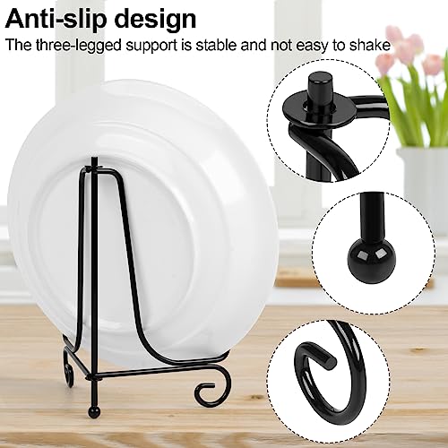 vivinin 4 Pack Plate Stands For Display,Plate Holder 6 '',Picture Frame Stand of Metal,Frame and Artworks,Small Easel for Book,Tabletop Art,Picture,Photo Platter,black (21ZSJ0001) - Image 3