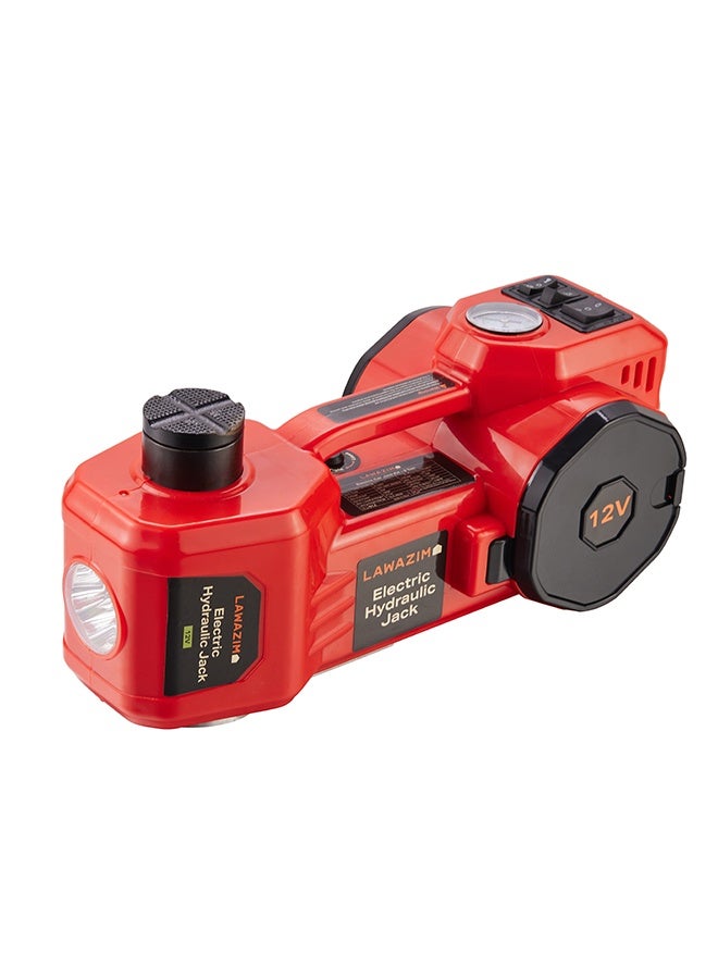 LAWAZIM Electric Lift - 5Ton 12V Hydraulic Kit with Electric Impact Wrench, Dual Power Cigarette Lighter & Battery, Built-In Tire Inflator, Safety Hammer for SUV Auto Roadside Emergency Tool Kit - Image 4