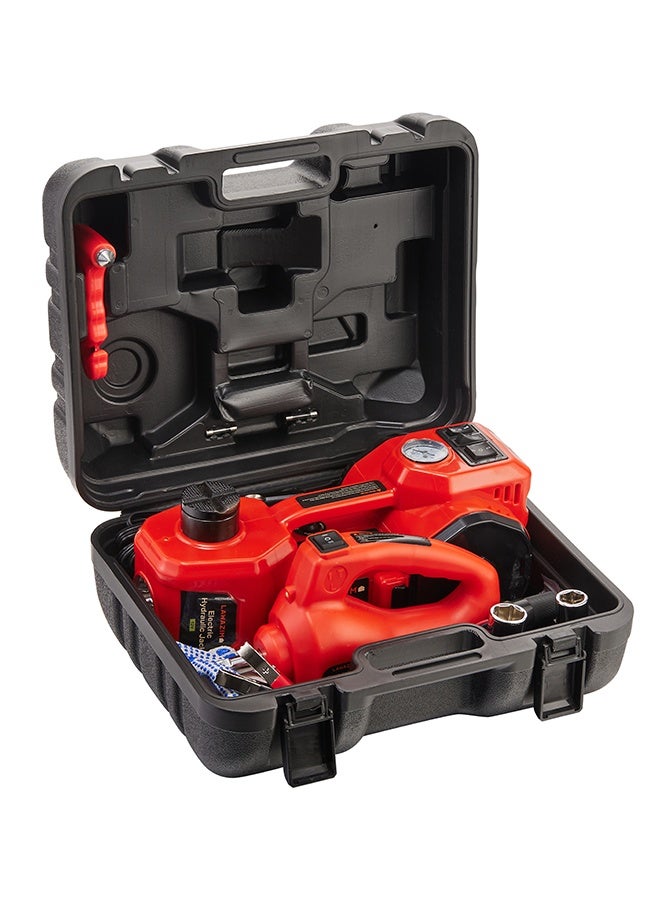 LAWAZIM Electric Lift - 5Ton 12V Hydraulic Kit with Electric Impact Wrench, Dual Power Cigarette Lighter & Battery, Built-In Tire Inflator, Safety Hammer for SUV Auto Roadside Emergency Tool Kit - Image 1