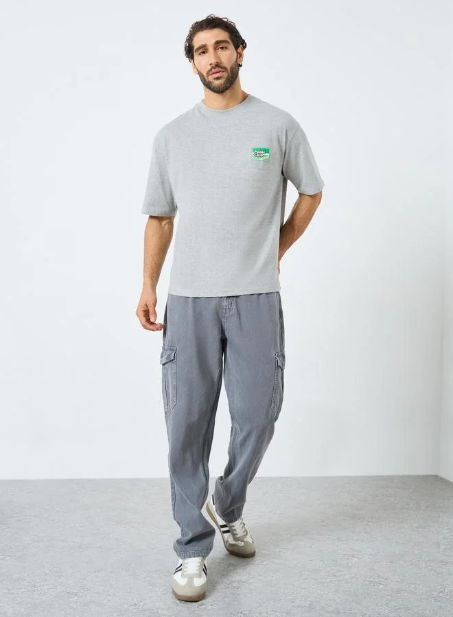 Styli Styli Men Oversized Jersey T-Shirt with Retro Court Graphic