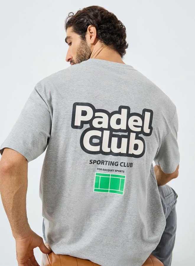 Styli Styli Men Oversized Jersey T-Shirt with Retro Court Graphic