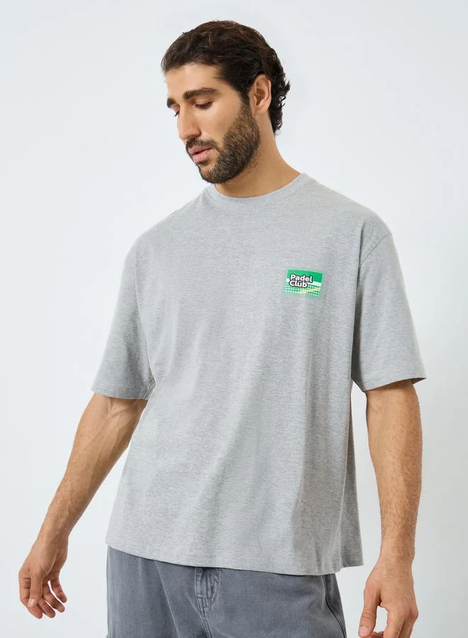 Styli Styli Men Oversized Jersey T-Shirt with Retro Court Graphic