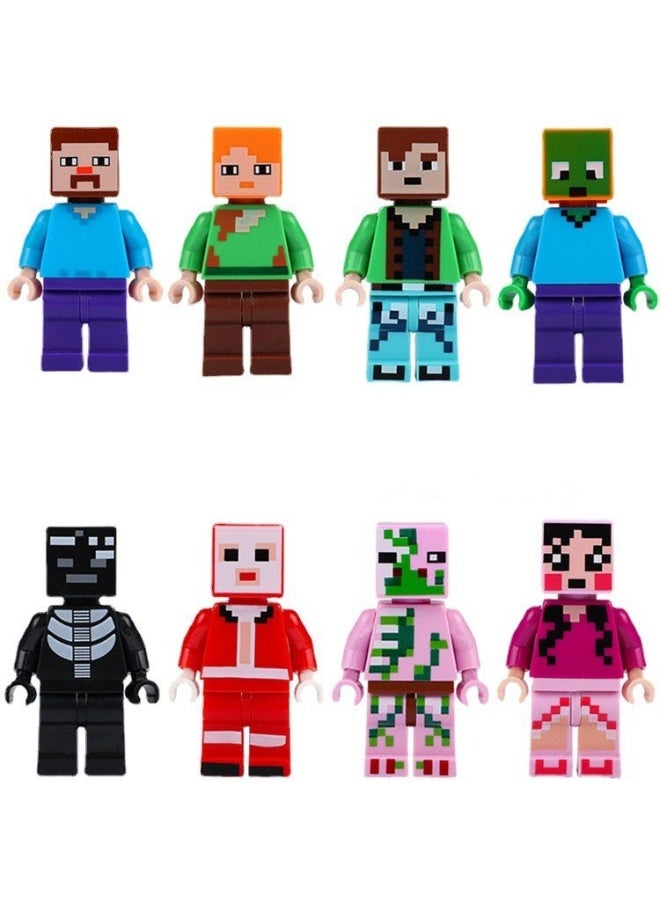 ماين كرافت مجموعة ألعاب شخصيات الحركة الصغيرة من 6 قطع متوافقة مع مكعبات البناء للأطفال، لعبة تعليمية مبكرة، هدية 2.5-7 سم - Image 1