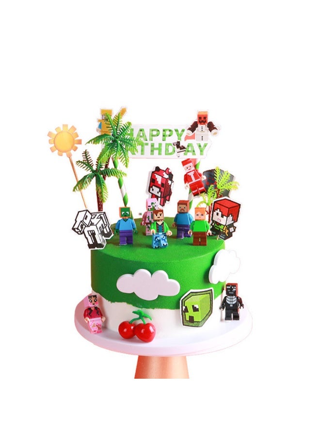 ماين كرافت مجموعة ألعاب شخصيات الحركة الصغيرة من 6 قطع متوافقة مع مكعبات البناء للأطفال، لعبة تعليمية مبكرة، هدية 2.5-7 سم - Image 2