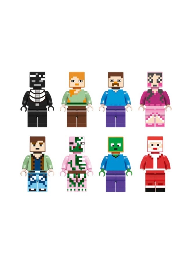 ماين كرافت مجموعة ألعاب شخصيات الحركة الصغيرة من 6 قطع متوافقة مع مكعبات البناء للأطفال، لعبة تعليمية مبكرة، هدية 2.5-7 سم - Image 3