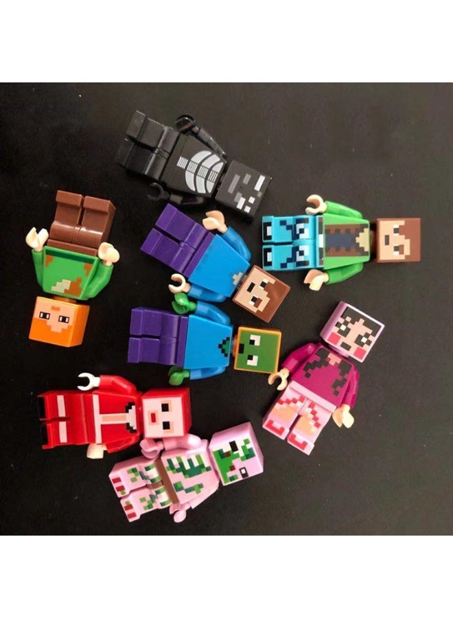 ماين كرافت مجموعة ألعاب شخصيات الحركة الصغيرة من 6 قطع متوافقة مع مكعبات البناء للأطفال، لعبة تعليمية مبكرة، هدية 2.5-7 سم - Image 4