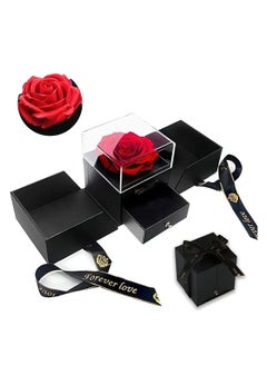 Beauty and The Beast Rose Handmade Preserved Rose Jewelry Gift Box, Never Withered Rose Jewellery Gift Box