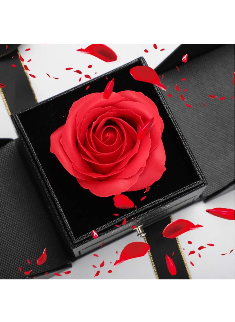 Generic - Beauty and The Beast Rose Handmade Preserved Rose Jewelry Gift Box, Never Withered Rose Jewellery Gift Box - Image 1