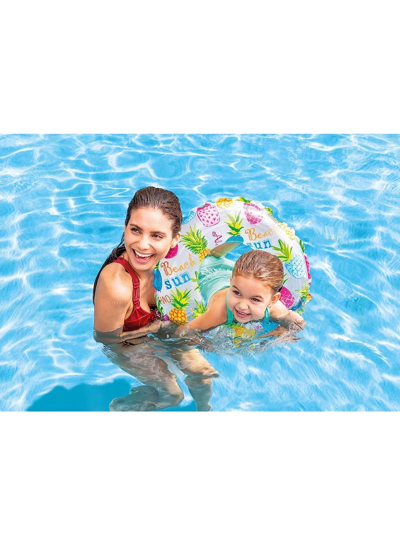 INTEX 59241NP-Lively Print Inflatable Swim Ring 61cm/24", Colourful Pineapples - Image 5