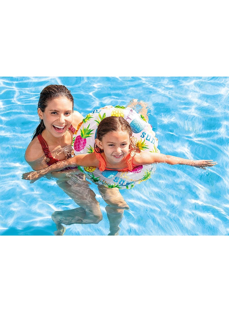 INTEX 59241NP-Lively Print Inflatable Swim Ring 61cm/24", Colourful Pineapples - Image 4