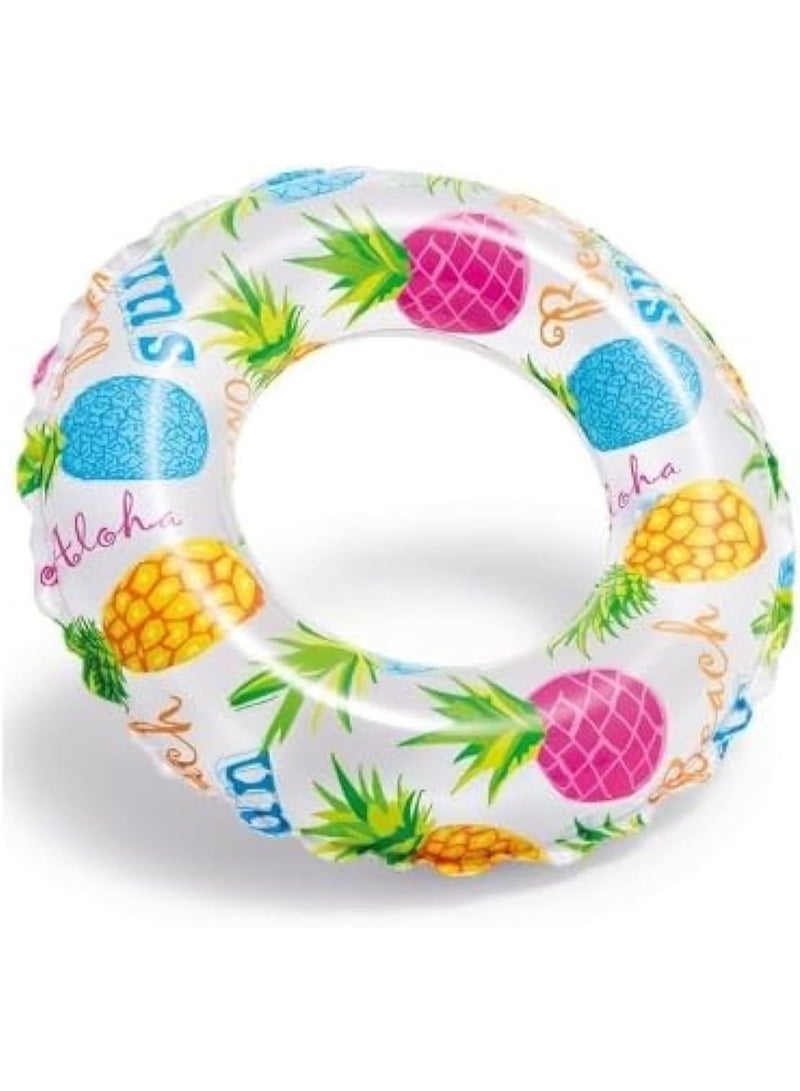 INTEX 59241NP-Lively Print Inflatable Swim Ring 61cm/24", Colourful Pineapples - Image 3