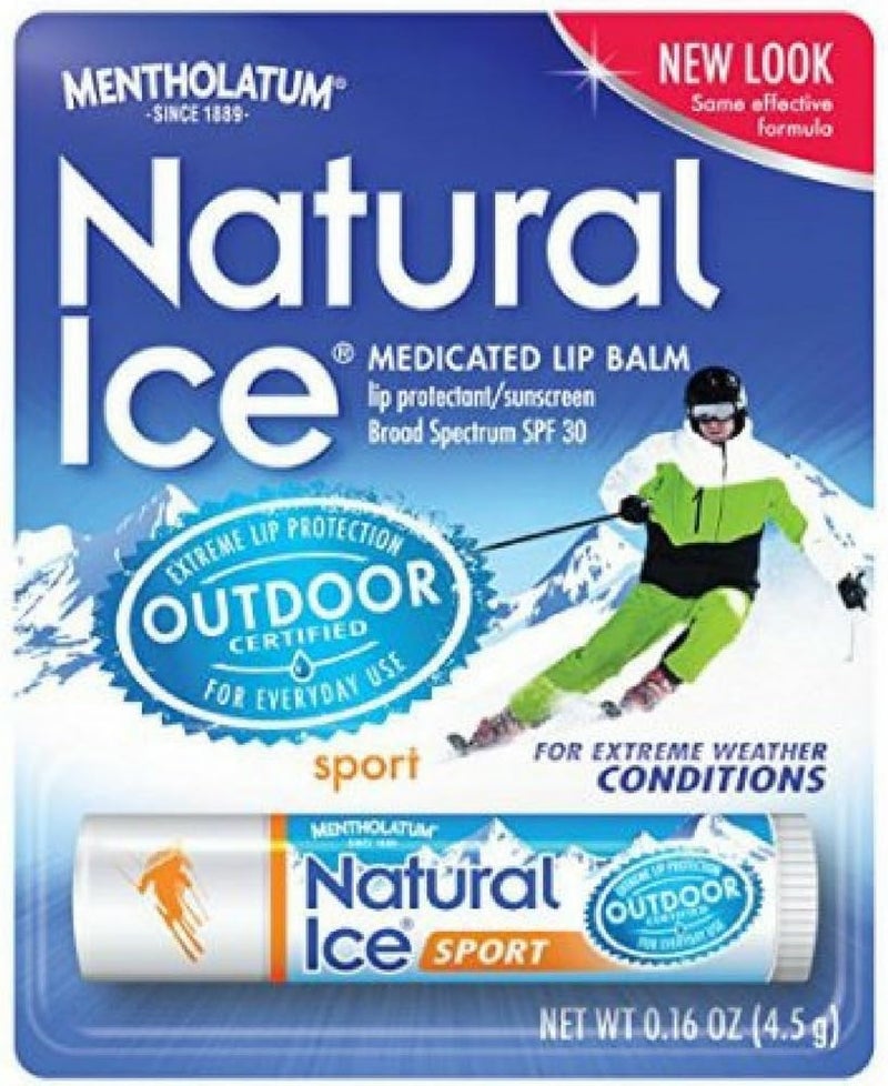 Mentholatum Natural Ice SunscreenLip Protectant SPF 30 Sport 1 Each  Pack of 12