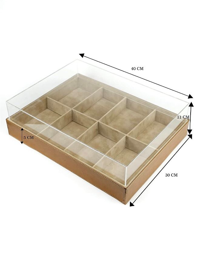 لمسة إبداع صندوق مجوهرات مع فاصل قابل للإزالة | صندوق تخزين | صندوق متعدد الأغراض | منظم مجوهرات | علبة مجوهرات بغطاء شفاف - Image 2