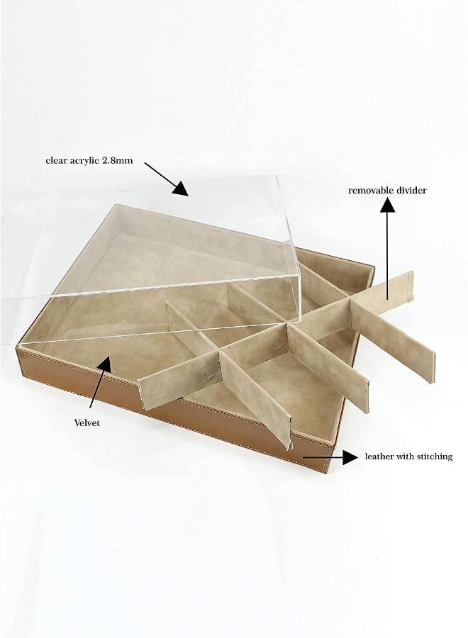 لمسة إبداع صندوق مجوهرات مع فاصل قابل للإزالة | صندوق تخزين | صندوق متعدد الأغراض | منظم مجوهرات | علبة مجوهرات بغطاء شفاف - Image 3
