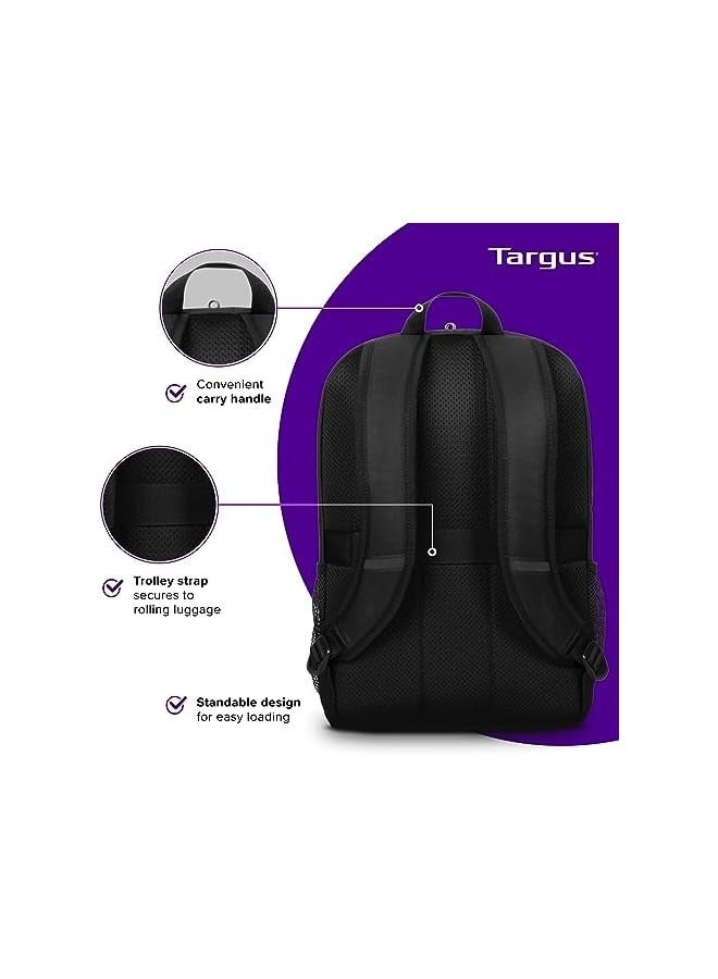 targus 15-16 Inch Classic Laptop Backpack - Fits Most Laptops up to 16", Padded Travel Backpack for Business Commuters, College, and Travel (TBB943GL) - Image 4