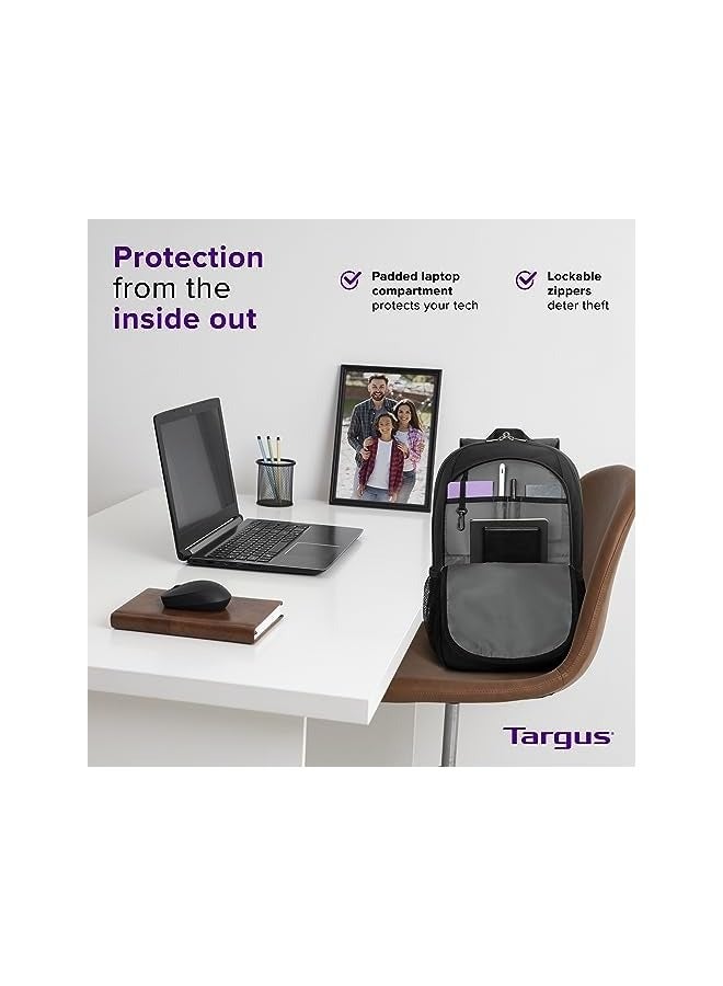 targus 15-16 Inch Classic Laptop Backpack - Fits Most Laptops up to 16", Padded Travel Backpack for Business Commuters, College, and Travel (TBB943GL) - Image 5