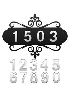 Generic House Numbers For Outside Metal Home Address Number Sign House Address Plaques Metal Address Sign Mailbox Number Personalized Address Signs For House Home Hotel Office Garden Decorative Wall Plaque  - Image 1