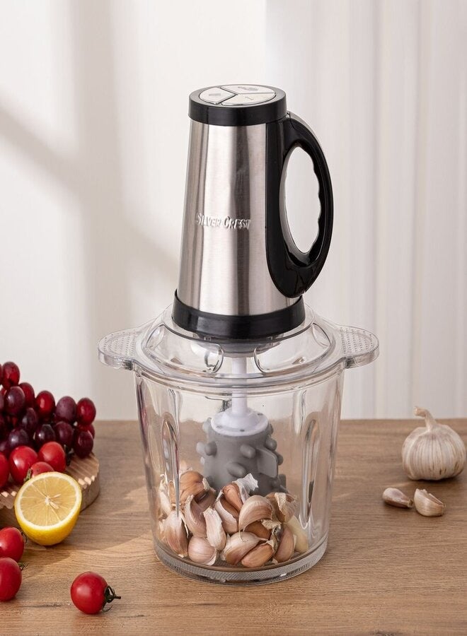 showkah 3.8L Meat Chopper with Glass Bowl, 5 SS Blade & 3 Speeds Control Electric Meat Mincer, Meat Grinder for Fruit & Vegetable Chopper Onion Cutter, Food Processor - Image 5