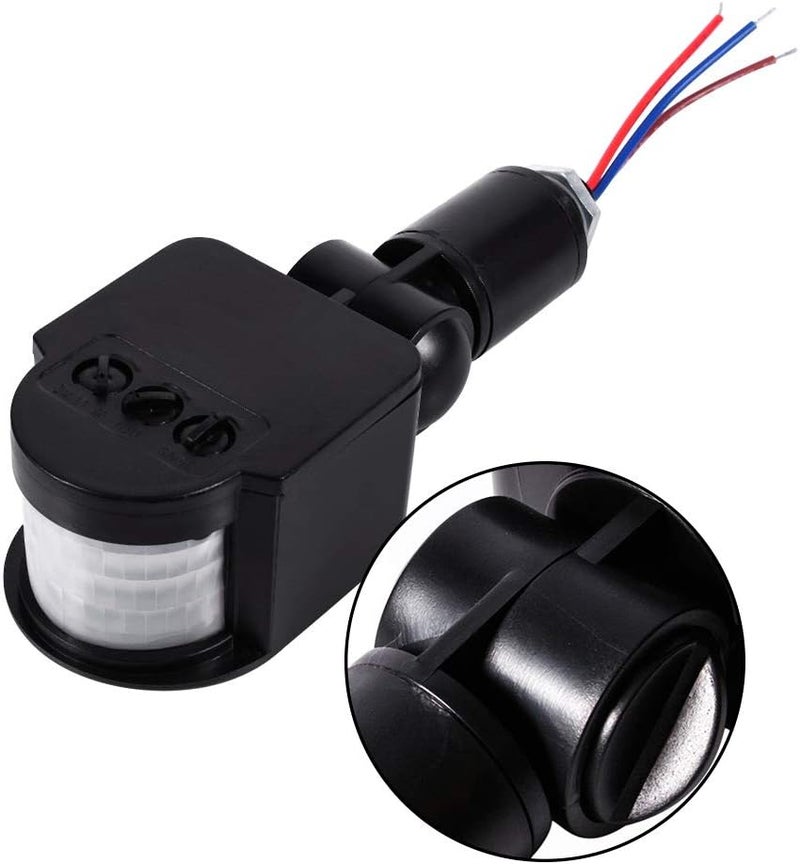 klarako LED Outdoor 90~250V 180 Degree Security Infrared PIR Motion Sensor Detector Wall Light Switch Motion Sensor Detector Switch Black Safe Practical - Image 3