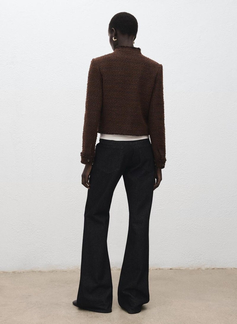 MANGO Tweed jacket with frayed ends - Image 2