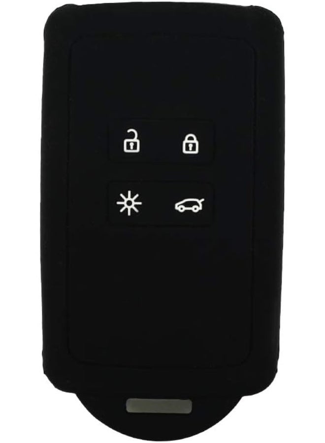 Silicone Cover Protector Case Compatible with RENAULT Kadjar , Duster , austral ,  Megan 4 Button Smart Remote Key Black