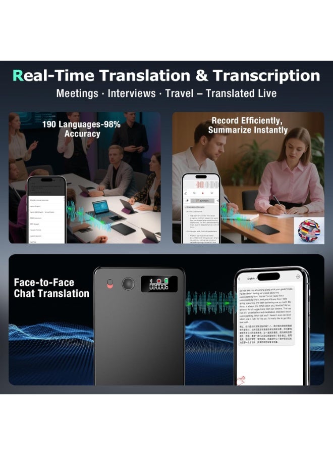 AI Voice Recorder, Activated with Playback, Controlled by App, Transcribe and Summarize Using AI Technology, Supports 190 Languages, 64GB Memory, Ideal for Lectures, Meetings, Calls. - Image 4