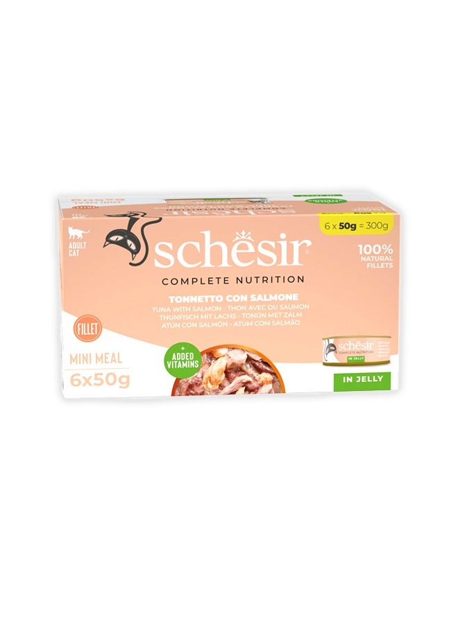 Schesir Tuna With Salmon In Jelly Cat Multipack Can - 300GM - Image 1