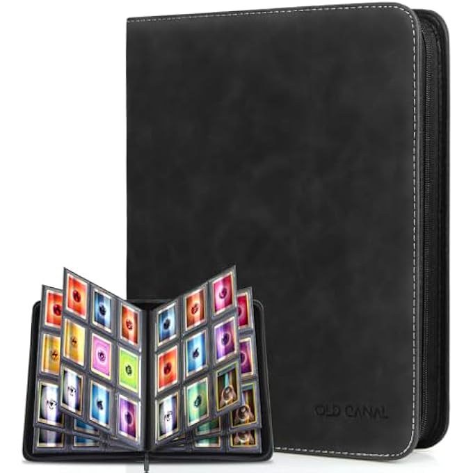 Old Canal TOP LOADER BINDER, 9 POCKETS CARD BINDER HOLDS 252 TOP LOADERS, PREMIUM TRADING CARD COLLECTION HOLDER, TOP LOADER STORAGE ALBUM FOR TCG, SPORTS CARDS, BLACK (FOR TOP LOADERS ONLY) - Image 1
