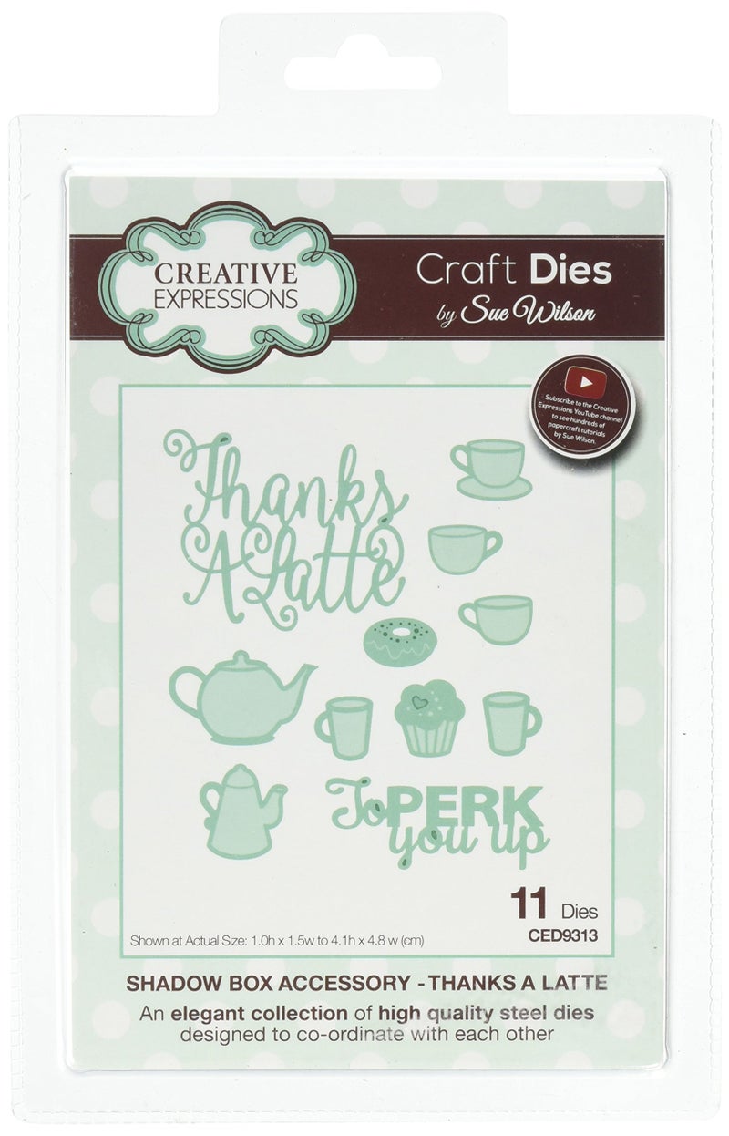 Creative Expressions Sue Wilson Shadow Box Accessory-Thanks A Latte - Image 5
