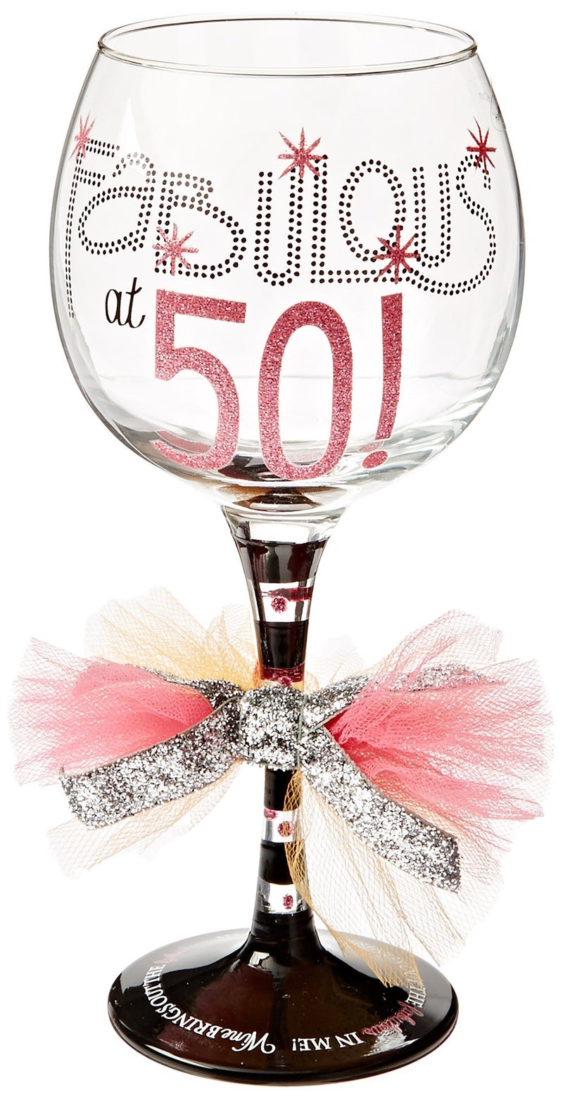 Mud Pie Fabulous at 50 Wine Glass - Image 3
