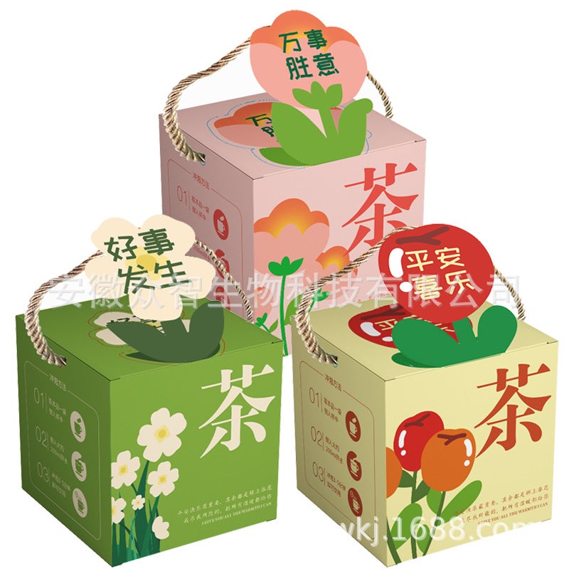 Christmas Eve Gift Box Zhongzhi Health Preservation Camellia Pot Tea Single Pot Handbag Scented Tea Gift Bag Small Pot Scented Tea - Image 2