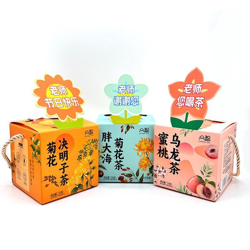 Christmas Eve Gift Box Zhongzhi Health Preservation Camellia Pot Tea Single Pot Handbag Scented Tea Gift Bag Small Pot Scented Tea - Image 1