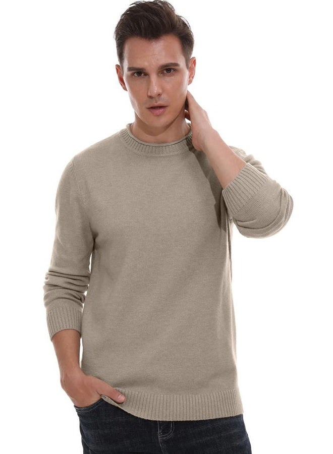 Sailwind Men's Crewneck Sweater Soft Casual Sweaters for Men Classic Pullover Sweaters Khaki - Image 5