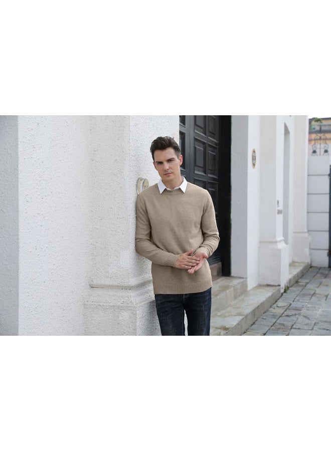 Sailwind Men's Crewneck Sweater Soft Casual Sweaters for Men Classic Pullover Sweaters Khaki - Image 3