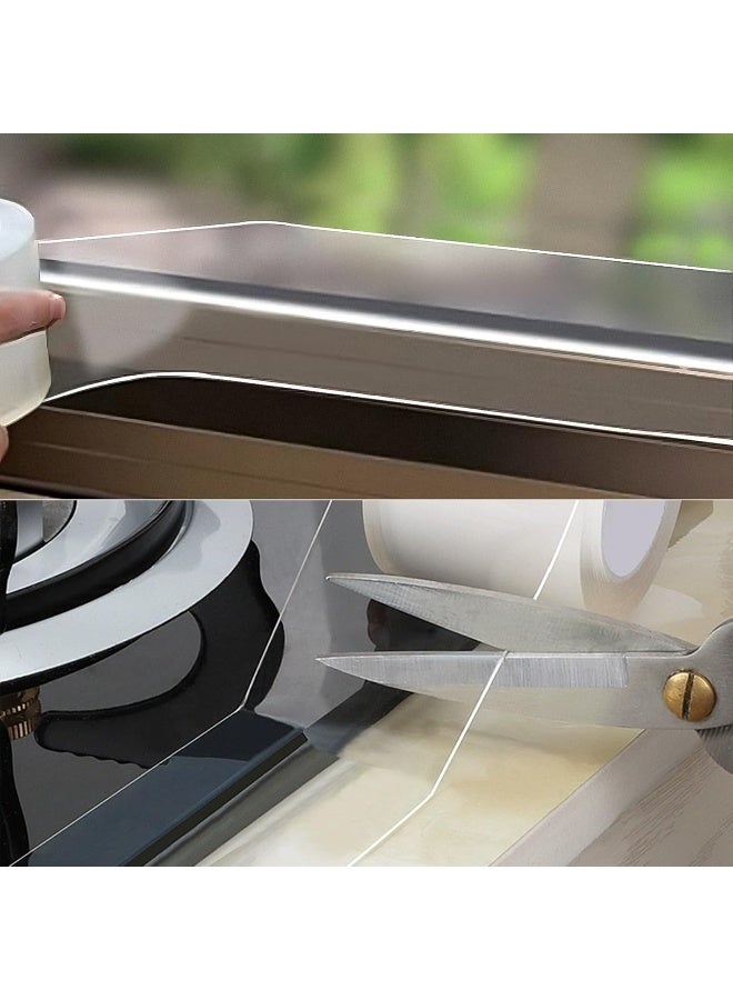 HSTECH Transparent Window Weather Sealing Tape, 2-Inch x 33ft, Clear Draft Stopper Adhesive Tape for Doors, Windows and Shower Glass Gaps  - Image 3