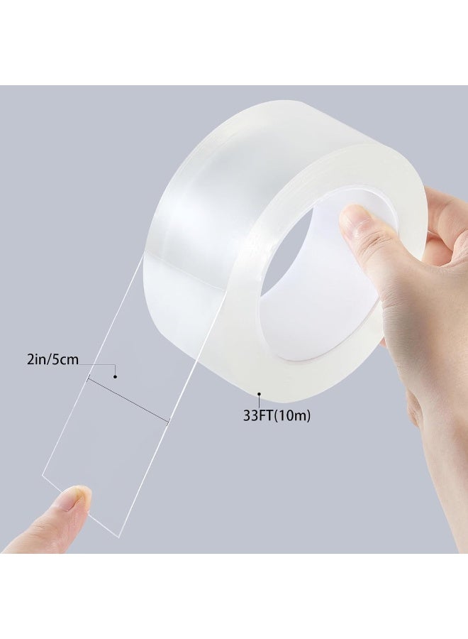 HSTECH Transparent Window Weather Sealing Tape, 2-Inch x 33ft, Clear Draft Stopper Adhesive Tape for Doors, Windows and Shower Glass Gaps  - Image 2