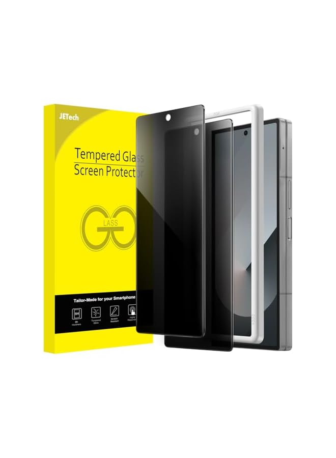 JETech Front Privacy Screen Protector for Galaxy Z Fold 6, Anti-Spy Tempered Glass Film with Easy Installation Tool, Case-Friendly, 2-Pack - Image 1