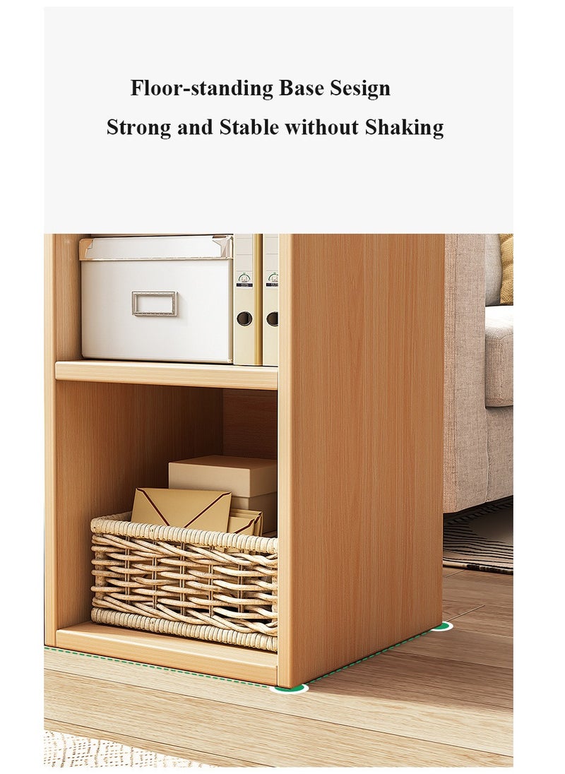 XiuWoo - High-Capacity Free-Standing Wood Bookcase Racks, Floor-to-Ceiling Home Storage Cabinets, Multi-Layer Low Lattice Cabinets, Multipurpose Display Organizer Shelf for Home Office - Image 1