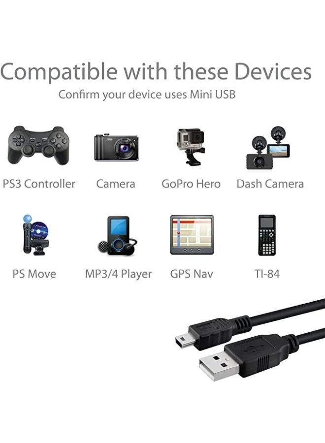 USB Charging Mini-USB Cable for Play Station 3 Game Controller - Image 3