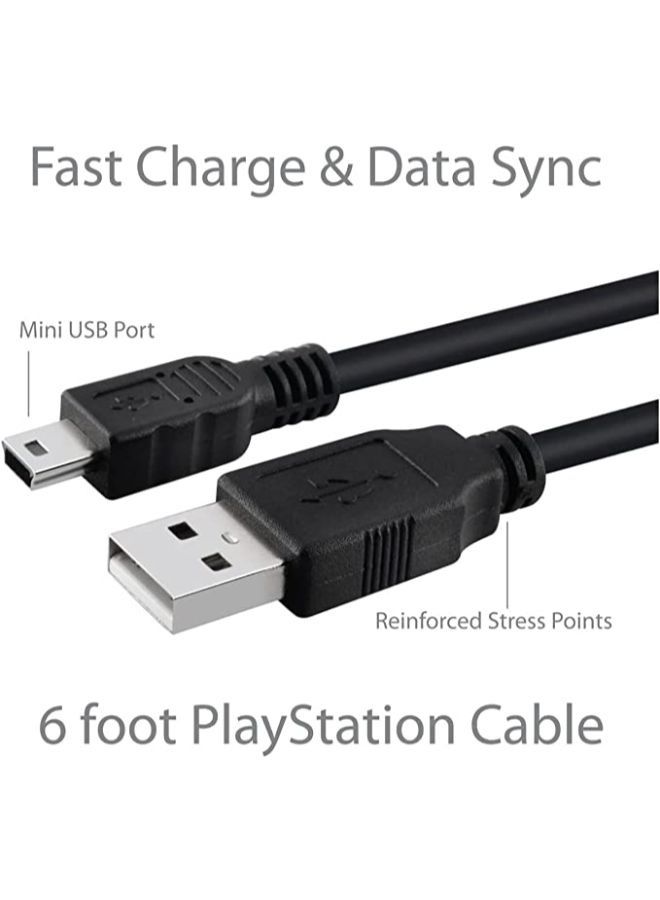 USB Charging Mini-USB Cable for Play Station 3 Game Controller - Image 2