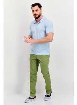 Project Essentials Men Regular Fit Solid Short Sleeve Polo Shirt, Light Blue  - Image 4