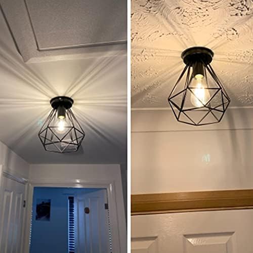 SINOMAN Black Ceiling lamp for Living Room/Black Hanging Lights/Hanging Lamps for Home Decoration/Ceiling Light for Living Room/Metal (CL Diamond, with Bulb) - Image 2