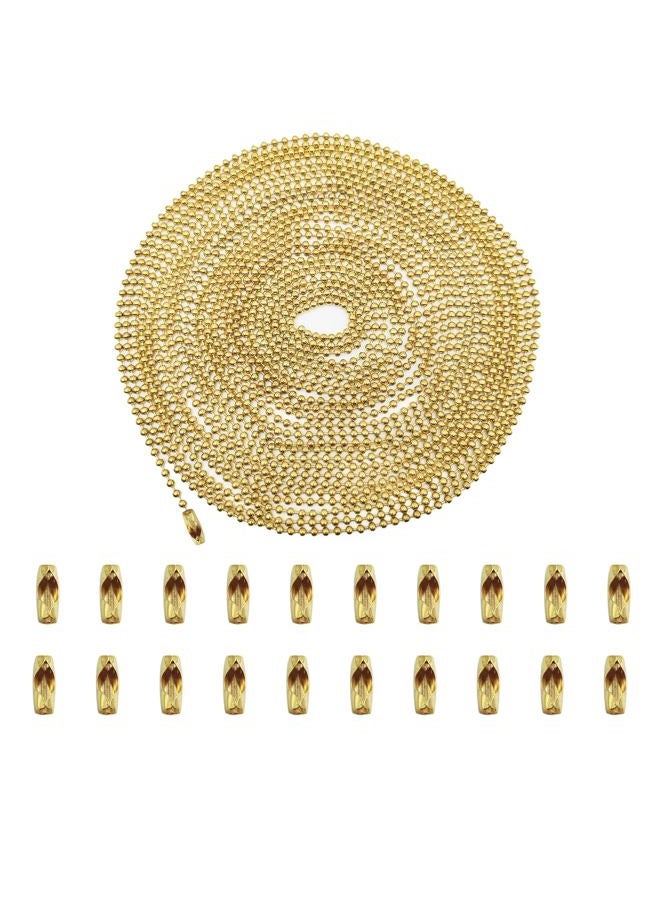 Forimaluence 33 Feet Ball Chain Necklace, 2.4mm Ball Bead Chain with 30 Pieces Connectors Clasps,Stainless Steel Ball Chain for Dog Tag, Ceiling Fan Pull Chain Extender, Jewelry Making Kit, DIY Crafts (Gold) - Image 2