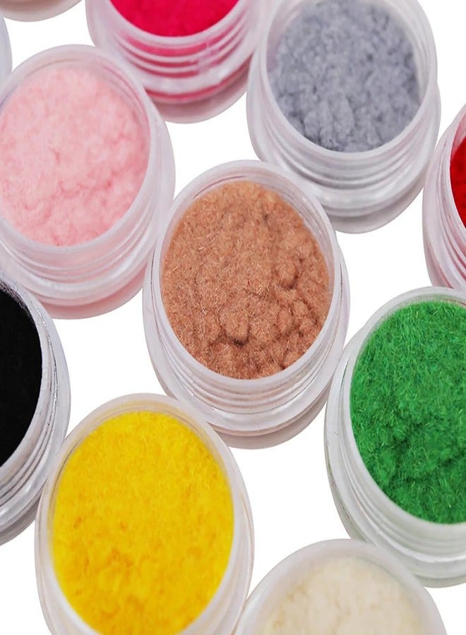 Bellecrey 12 Color/Set Fuzzy Flocking Velvet Nail Glitter Powder Pigment Velvet for Nail DIY UV Gel Polish Nail Art Tips Decoration for DIY Nails Decoration Tips - Image 1