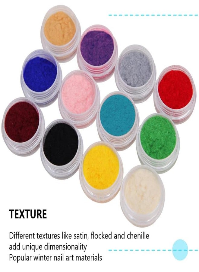 Bellecrey 12 Color/Set Fuzzy Flocking Velvet Nail Glitter Powder Pigment Velvet for Nail DIY UV Gel Polish Nail Art Tips Decoration for DIY Nails Decoration Tips - Image 5