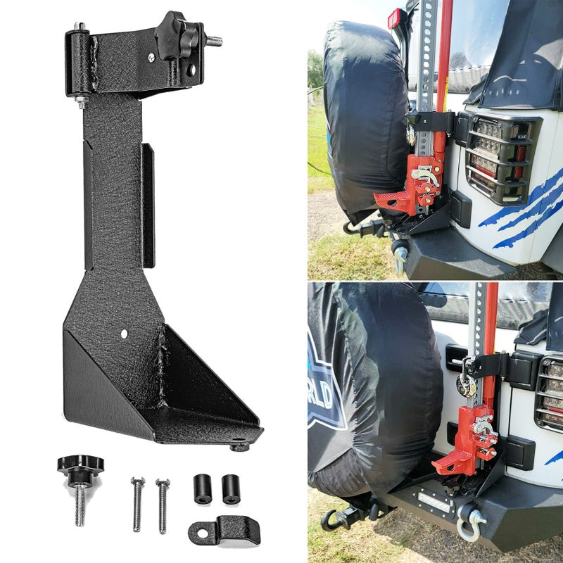Wsays High Lift Jack Mount Tailgate Hi Lift Jack Holder Carrier Bracket Kit Compatible with Jeep Wrangler JK 20072017